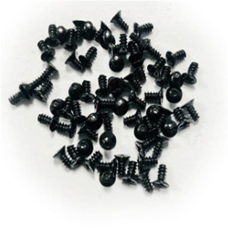 Precisionspläterad svart zink M1.6 2 mm mikroskruv för telefon