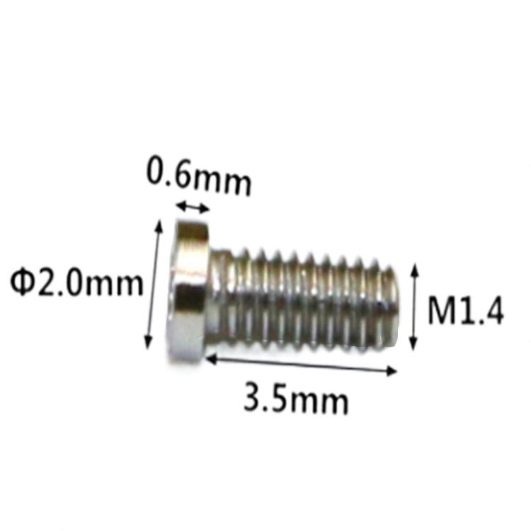 Hög precision M1.4 6 lob miniatyr mikroskruv för klockor