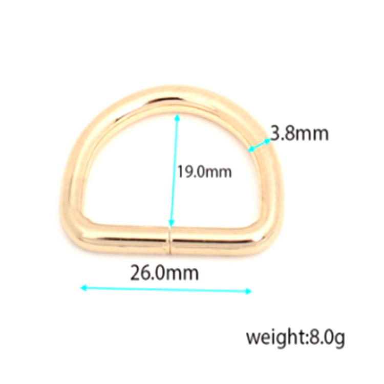 Ny design hårdvarutillbehör 25 mm metall D -ring för handväska