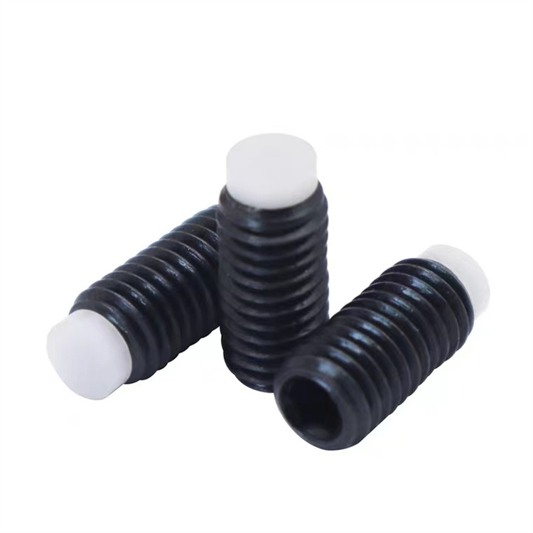 Hot rea m4 rostfritt stål svart oxid nylon spets ställskruv