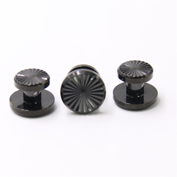 Flat head brass custom black  sunflower bookbinding chicago screw 