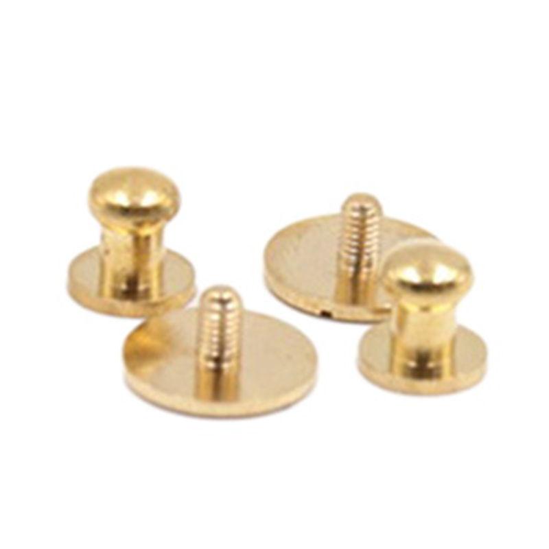 Ny design Solid Mässing Sam Brown Button Stud För läder