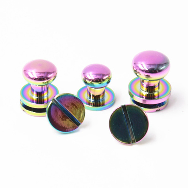 Regnbågsfärgad mässing 8mm sam browne nitar för läderbälte Regnbågsfärgad mässing 8mm sam browne nitar för läderbälte