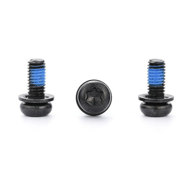 Svart torx micro mini trippel ställskruv med nylonlapp